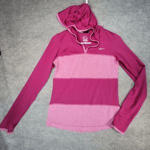 NEW Women's Large NIKE Dri-Fit Running Long Sleeve Hoodie Maroon 610676-666